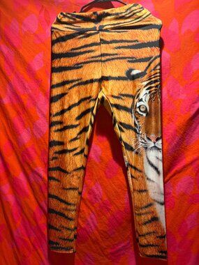 Shiny Tiger Leggings - worn once - large - excellent condition.